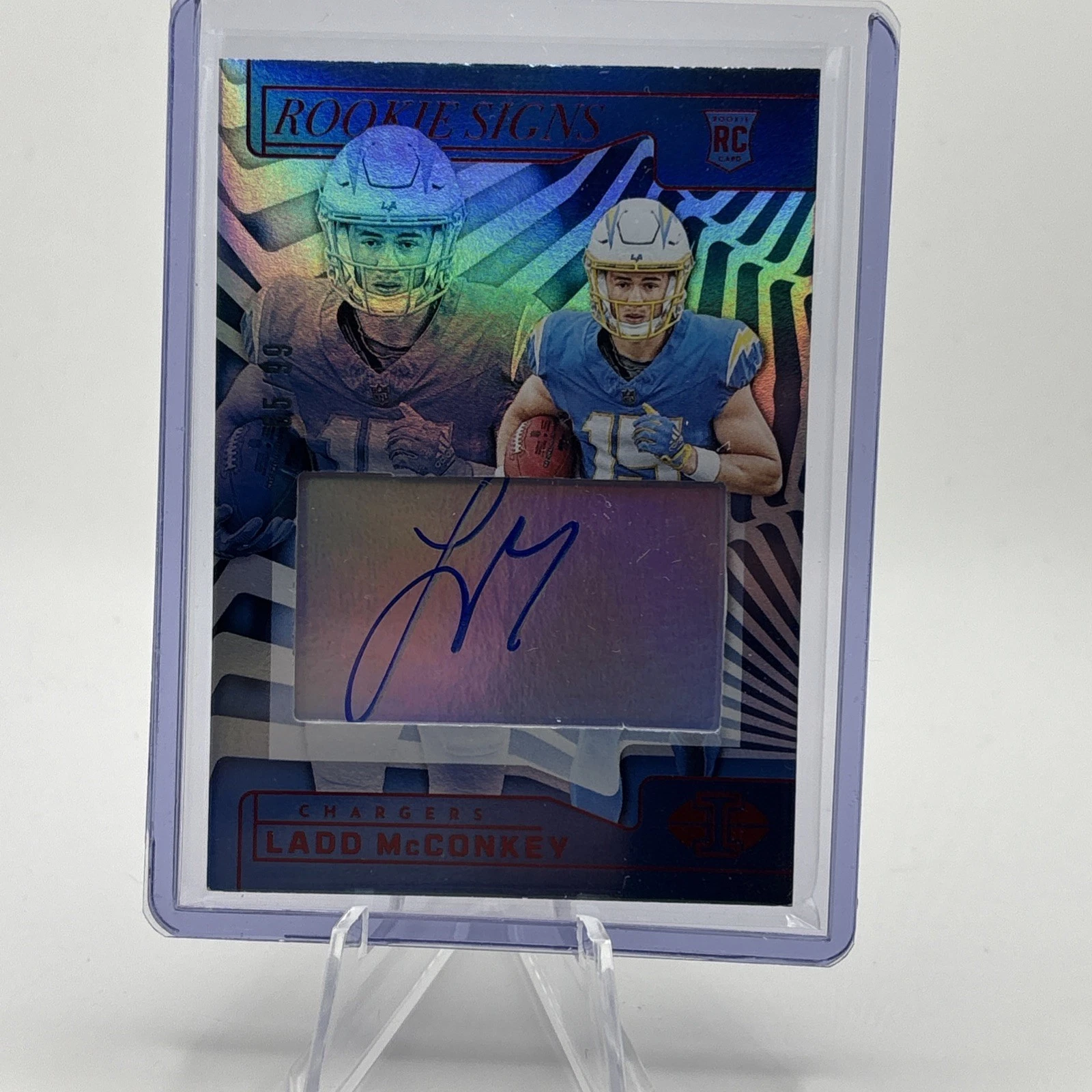 Ladd McConkey Panini Illusions Rookie Signs Autographs #RSLMC Blue