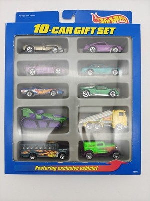 Vintage 1997 Hot Wheels 10-Car Gift Set #2 w/ Exclusive Car 1:64 Open Box