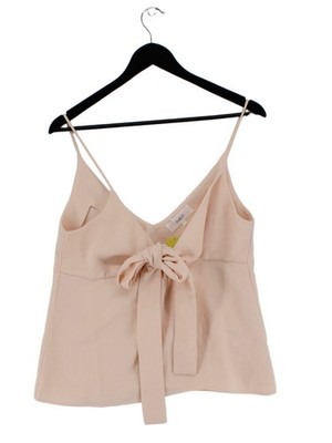 Ba&sh Damen T-Shirt UK 10 Rosa 100% Polyester Ärmellos V-Ausschnitt Basic