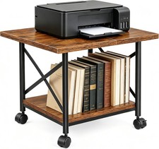 2-Tier Printer Stand with Storage Shelf Rolling Printer Cart