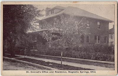Dr. Conrad's Office & Residence, Magnetic Springs, Ohio 1928 Vintage Postcard