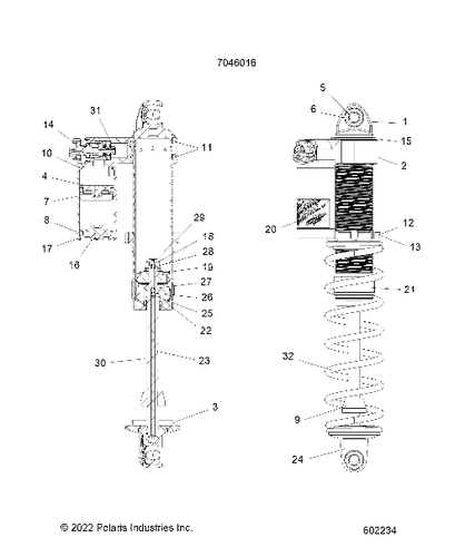 Polaris Spring .331 x 10.00, Matte Black, Genuine OEM Part 7045096-458, Qty 1 - Picture 2 of 2