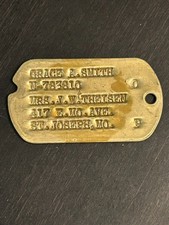 WWII Army Nurse Dog Tag Grace A. Smith NOK Address Notched LT England