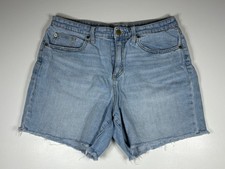 Universal Thread Jean Shorts Women 12 Light Wash Raw Hem Casual Summer Denim