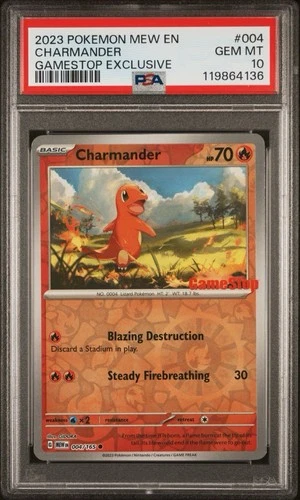 Pokemon TCG Charmander 004/165 Gamestop Promo! PSA 10!