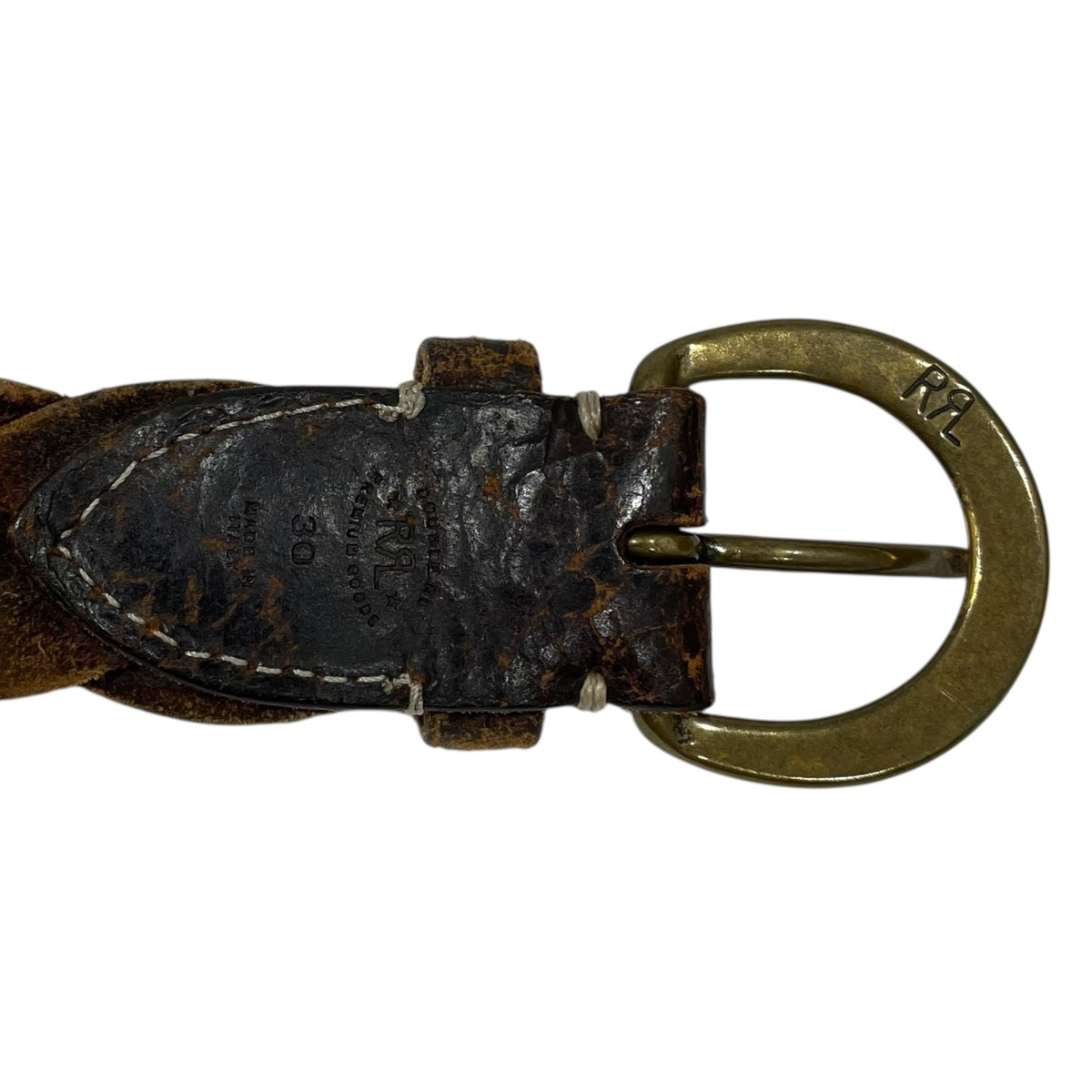 RRL Double RL Braided Leather Belt Brown Size 30 Ralph  display picture 2