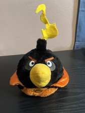 Commonwealth Angry Birds Space Plush 7  Fire Bomb Black Bird NO SOUND