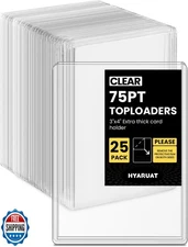 HYARUAT 75pt Top Loaders for Cards, 3x4 Extra Thick Holder with P