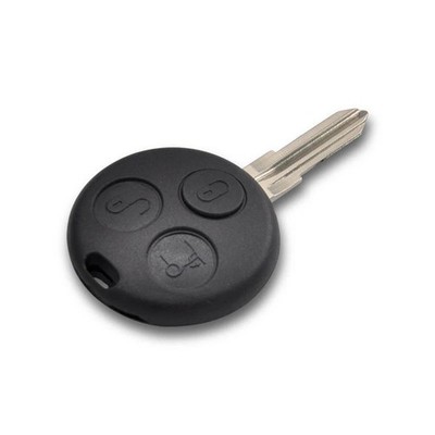 Black Wireless Key For Smart 450 Convertible 00-04 3 Button Gloss Battery