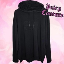 Juicy Couture Sport Black Embossed Logo Thumb-Front Hoodie