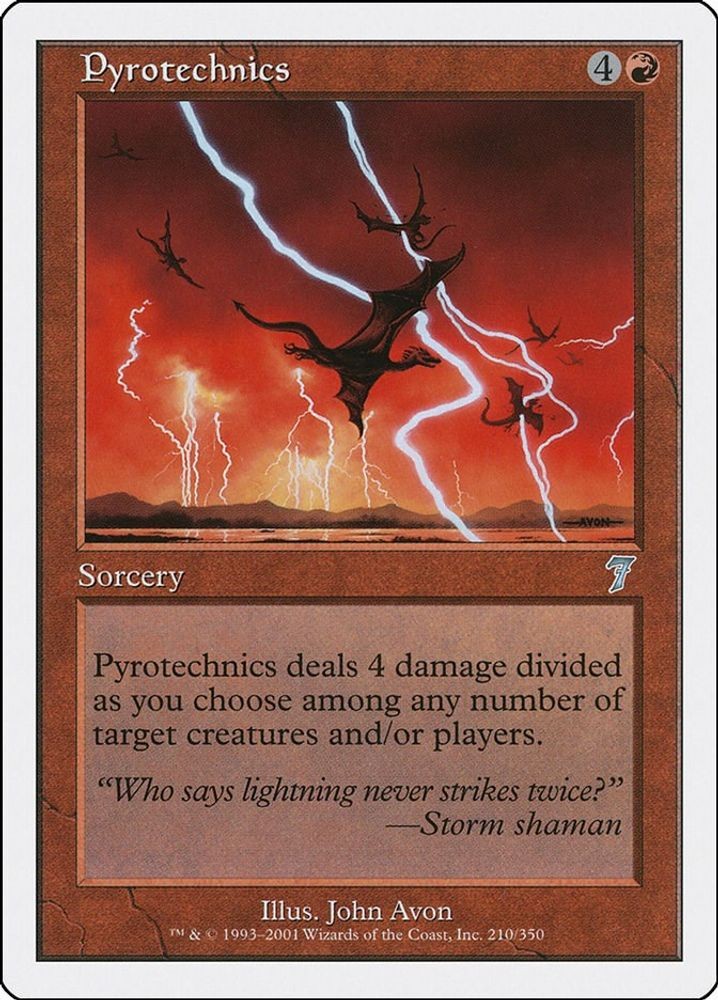 2001 Magic: The Gathering 7th Edition - Pyrotechnics (#210, Uncommon, Near Mint)