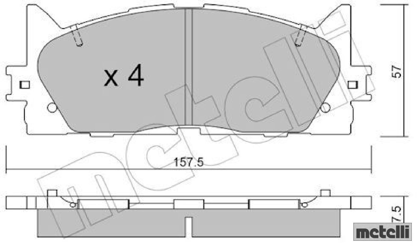 metelli 22-0882-0 Bremsbelagsatz für Scheibenbremse Bremsbelagsatz