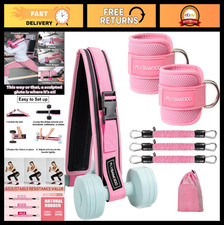 Hip Thrust Belt with Ankle Resistance Bands & Cuffs for Glute Workout, Leg & Boo