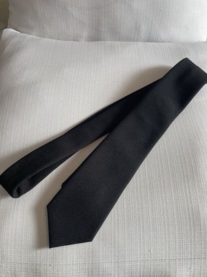 Opposuits Men's 90 s Black Tie, Mondrian Print Inside, Solid Mat Black