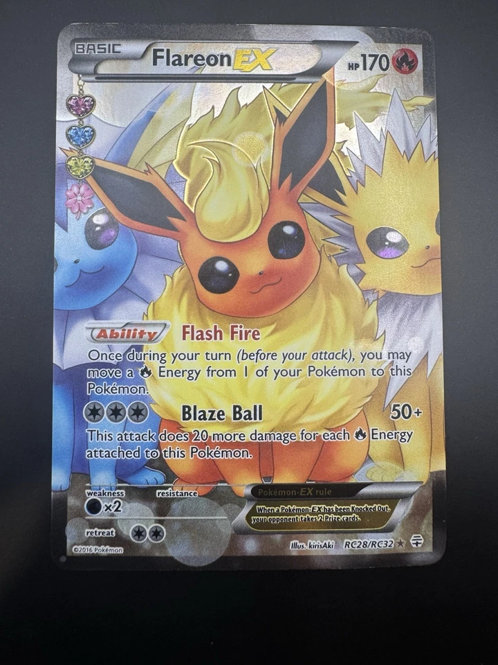 Flareon EX Full Art RC28-32 Pokémon Generations: Radiant Collection Holo 2016 - Image 3 of 4