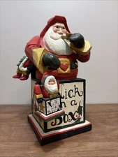 1995 HOUSE OF HATTEN NICK IN A BOX CHRISTAMS SANTA WITH 3 HANGING FIGURES