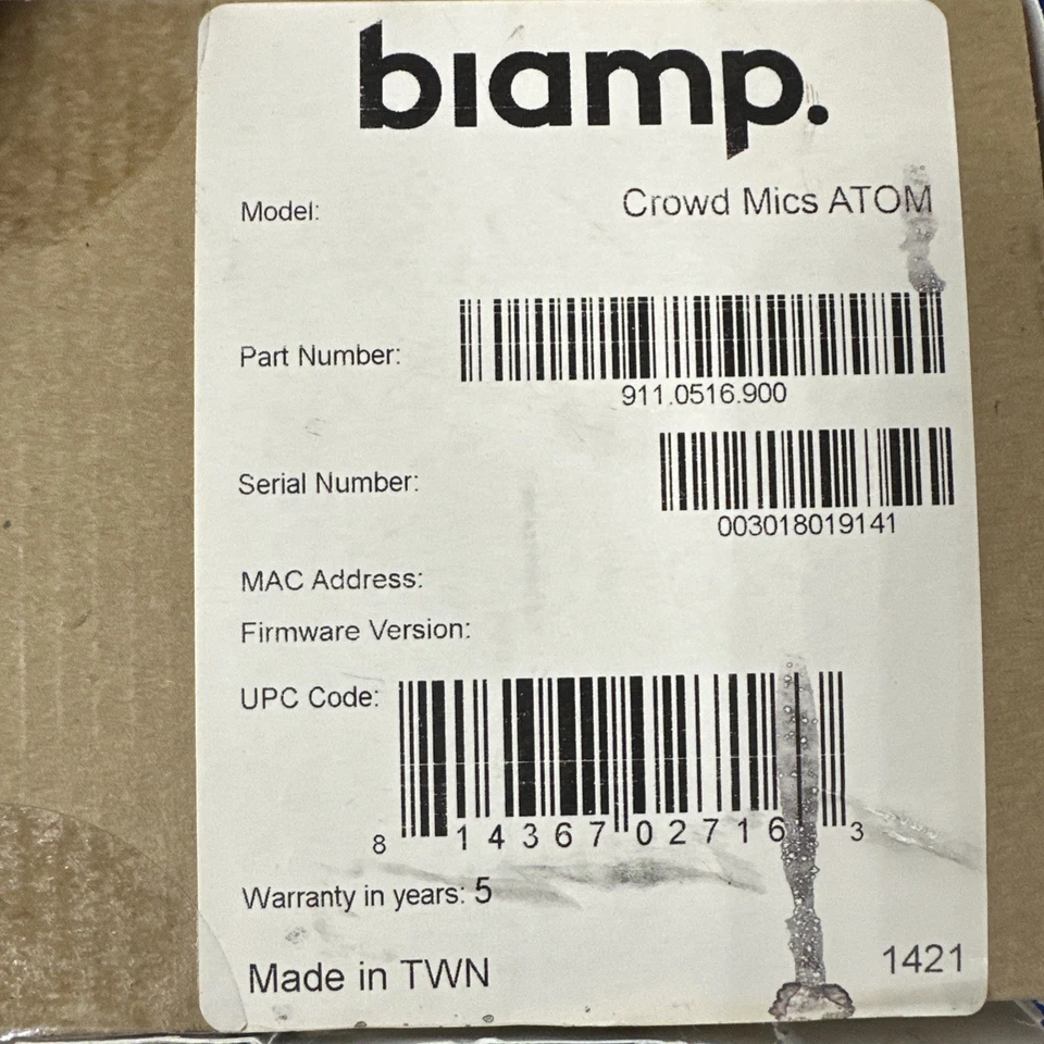 Biamp Crowd Mics ATOM Wireless Audio Hub *New* - Image 2 of 2