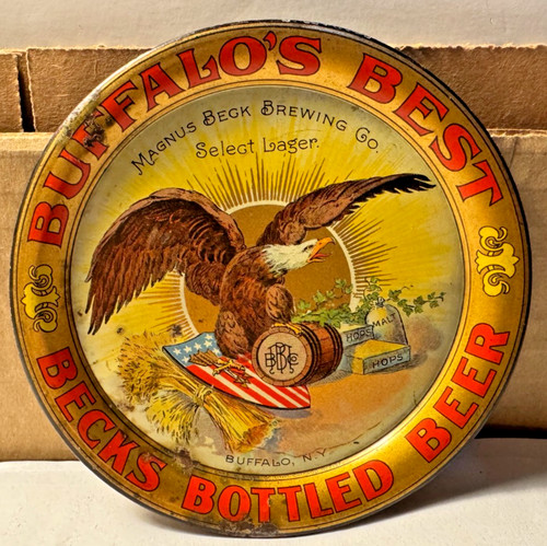 PRE-PROHIBITION BUFFALO’S BEST MAGNUS BECK BREWING CO. TIP TRAY SCARCE!