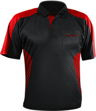 Harrows Vivid Black And Fire Red L Dart Shirt