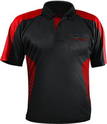 Harrows Vivid Black And Fire Red L Dart Shirt