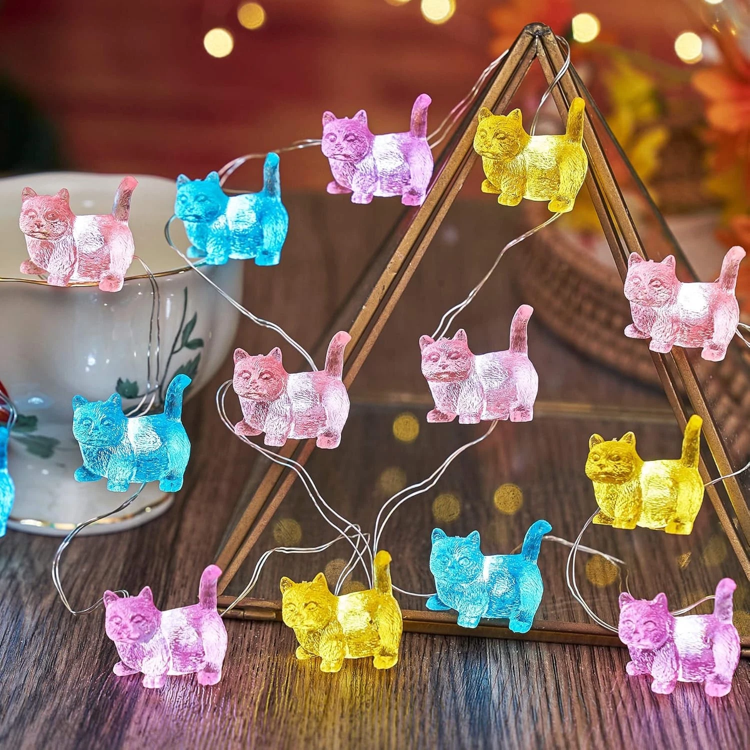 Bartlett Kitty Cat Decorative Lights for Bedroom Cute Animal Multicolor