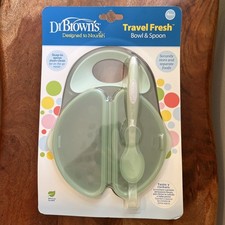 Dr. Brown's Travel Fresh Bowl Spoon 4months For Infants light green Brand New