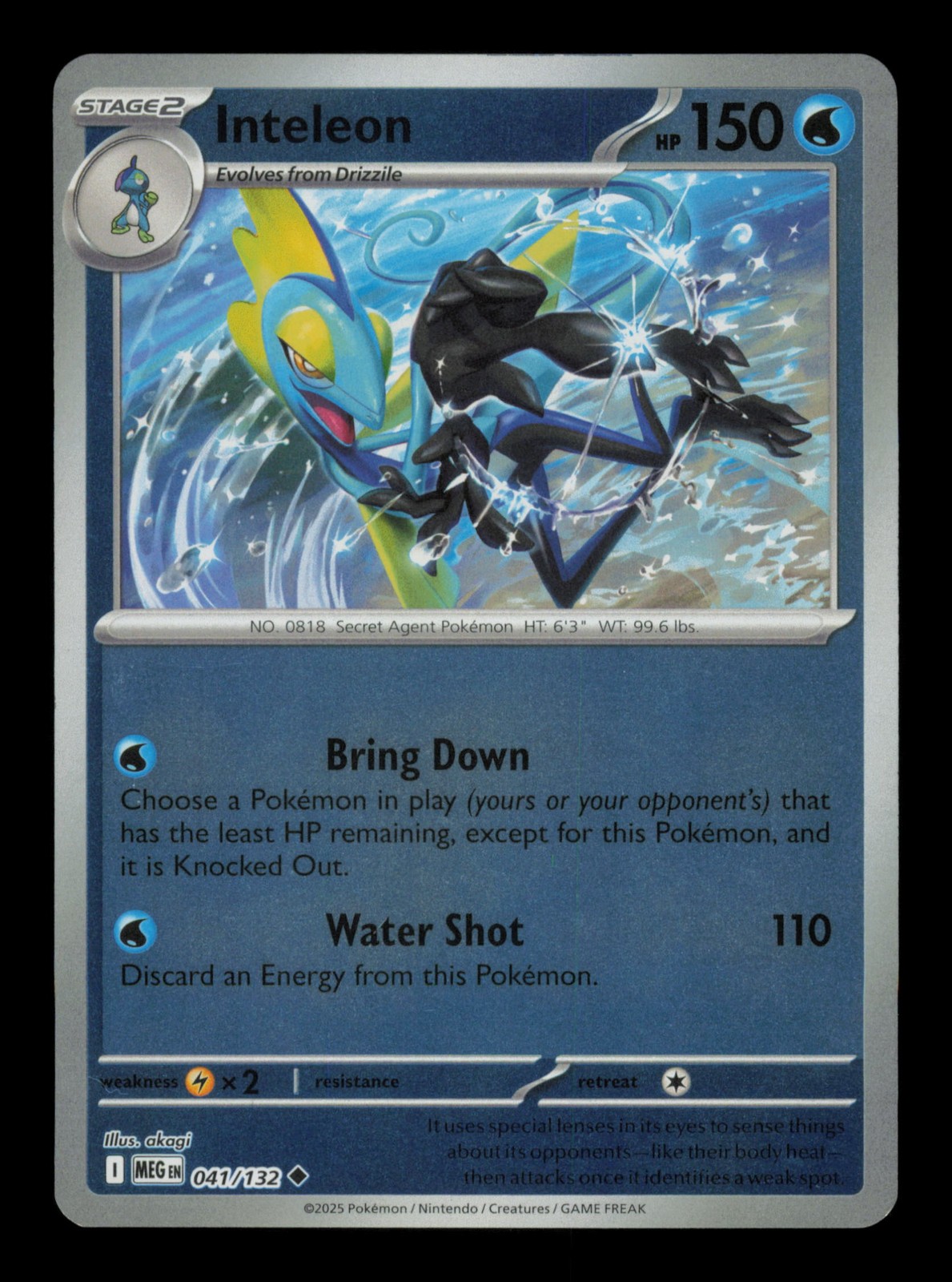 Inteleon Uncommon ME01: Mega Evolution 041/132 Reverse Holofoil NM