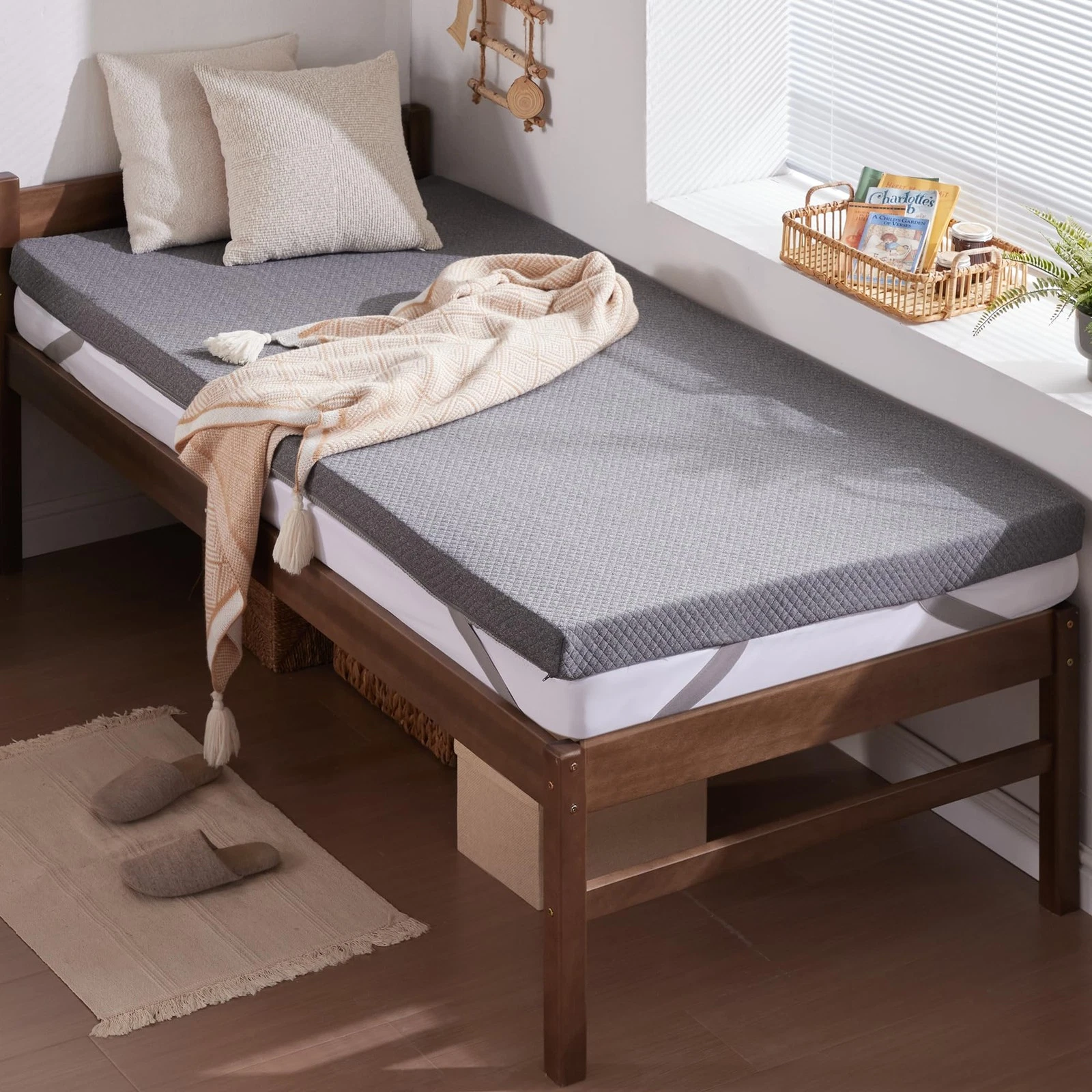 2 Inch Gel Memory Foam Mattress Topper Twin XL Size/Twin Extra Long, Ventilat...