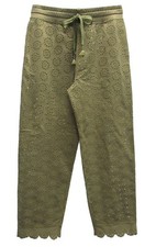 Fenty Puma By Rihanna Womens Die Cut Embroidered Pants, Olive Branch, Size L