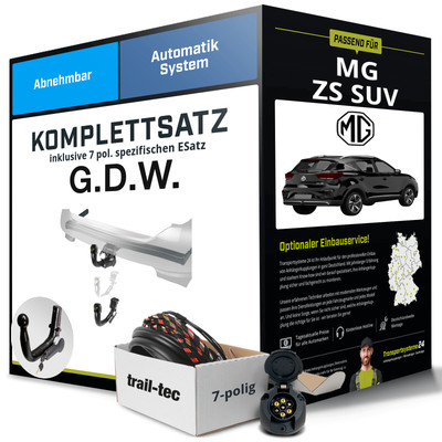 Für MG ZS SUV Typ AZS1 Anhängerkupplung abnehmbar +eSatz 7pol 10.2017-jetzt NEU