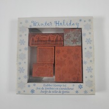 Winter Holiday Rubber Stamp Set Christmas Snowflake Card Making