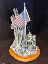 Vanmark Red Hats of Courage Image of Hope 9/11 Firefighter Flag Statue.