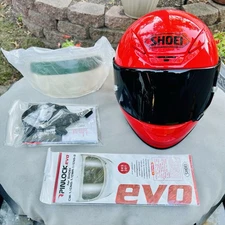 Shoei RF-1200 Candy Red Full Face Helmet/Dark Tint Visor/OEM Accessories/Size XL