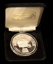 1998 AFC Champions  Broncos 1 oz Silver Round Denver CO Mile High Stadium 88.90 per troy oz