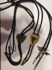 3x Western Kravatte, Bolotie, Cowboykrawatte, Bola, Koonvolut