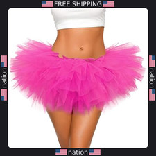 Puffy 5-Layer Tulle Skirt for Women - 80s Costume Tutu - Halloween Outfit