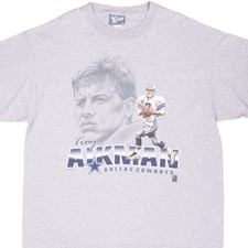 VINTAGE NFL DALLAS COWBOYS TROY AIKMAN TEE SHIRT 1990S 2XL MADE IN USA