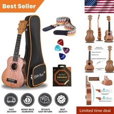 21-Inch Mahogany Soprano Ukulele: All-In-One Beginner Kit with Free Lessons