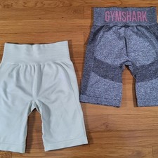 Gymshark Womens Gray and Cream Shorts Set