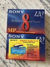 LOT OF 2 New Sony Video 8 MP 8mm 120 Minutes P6-120MP Cassette Tapes
