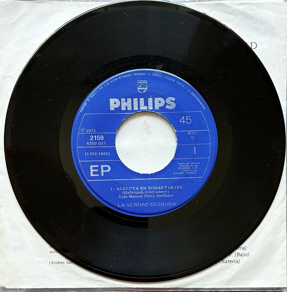 La Verdad Desnuda VERY RARE Luis Perez PSYCHEDELIC ROCK 1971 EX - Image 2 of 4