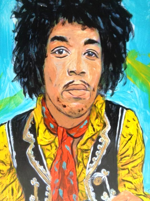 Colorful MUSIC Legend Singer  JIMI HENDRIX  Abstract  Painting  ART  8X10