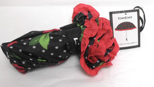 bebe Umbrella with Cherries Pattern  Red Ruffle Auto Open/Close