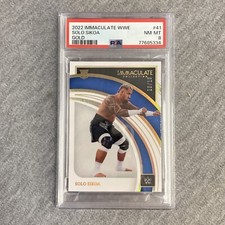 2022 Panini Immaculate Collection WWE #41 Solo Sikoa Gold /10 Bookend PSA 8