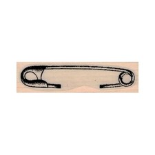 Mounted Rubber Stamp, Safety Pin, Pin, Pin Through Paper, Sewing, Mixed Media