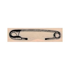 Mounted Rubber Stamp, Safety Pin, Pin, Pin Through Paper, Sewing, Mixed Media