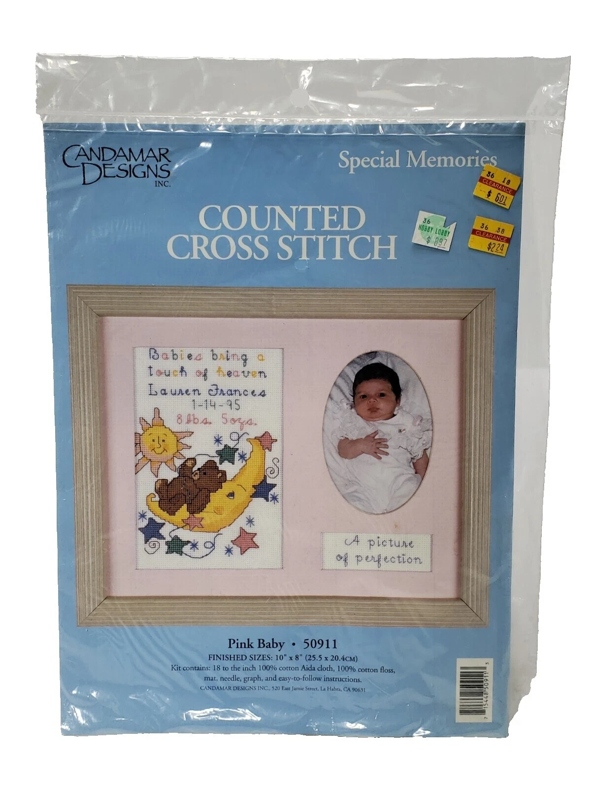 Cuadro ENMARCADO Candamar Designs Bebés y Niños Kits de Punto de Cruz