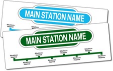 Personalisiertes Eisenbahnlinie Totem Stil Schild - verschiedene Farben - 283x100mm