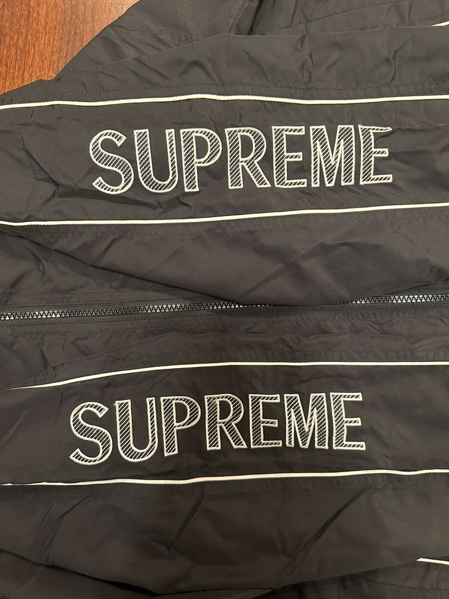 Supreme Striped Logo Windbreaker - Size Medium | eBay Supreme Striped Logo Windbreaker - Size Medium | eBay