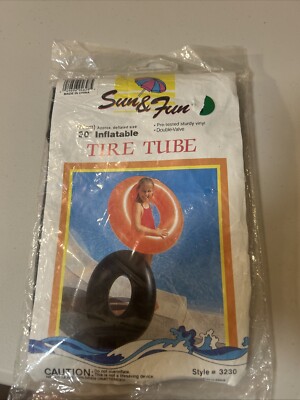 VTG Sun &Fun Inflatable Tire Inner Tube 30'' Water Float Ring  (NEW) Black